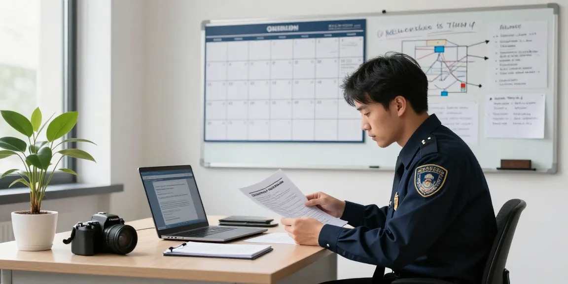 Investigator analyzing 조사 비용 기준을 설명한 글 details in modern office.